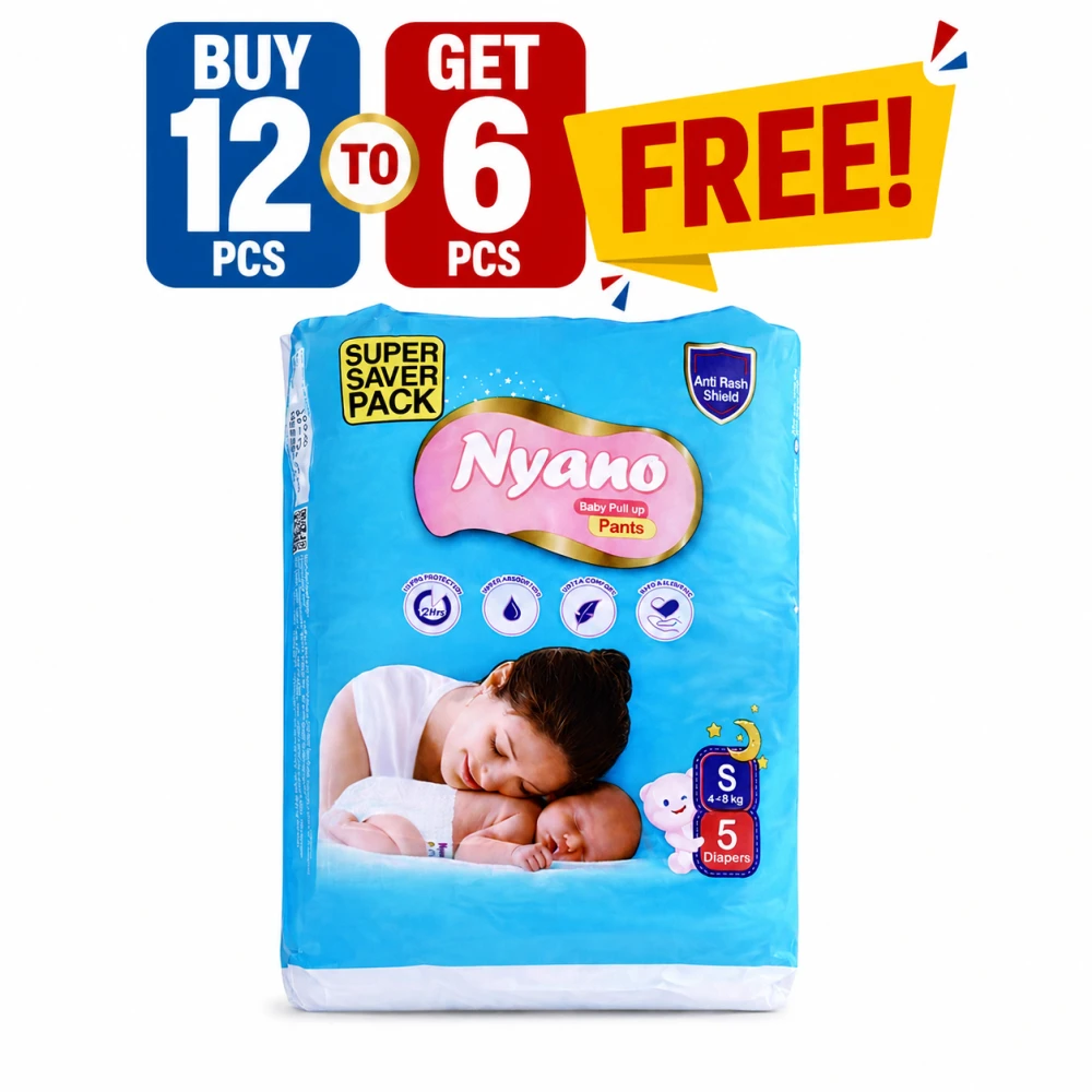 Product photo of Nyano Baby Diaper - Size S5 ( Buy 12 Get 6 Free ) - Total 18pcs
